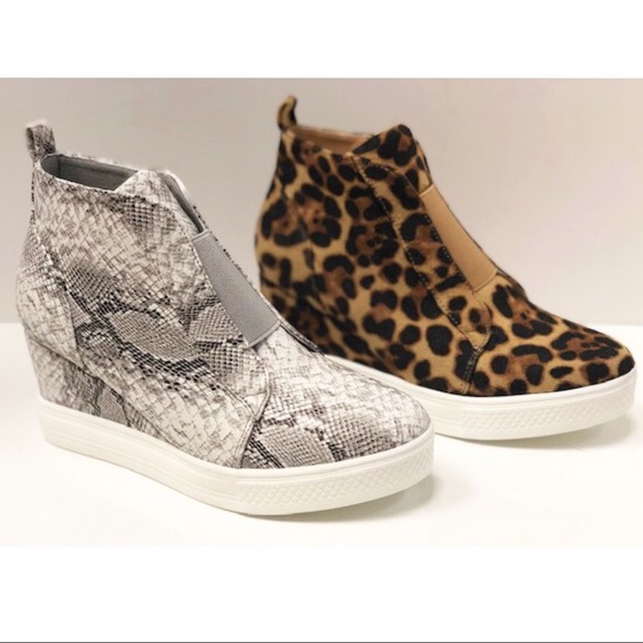 NEW! LEOPARD Print Platform Wedge Sneakers - Picture 4 of 4